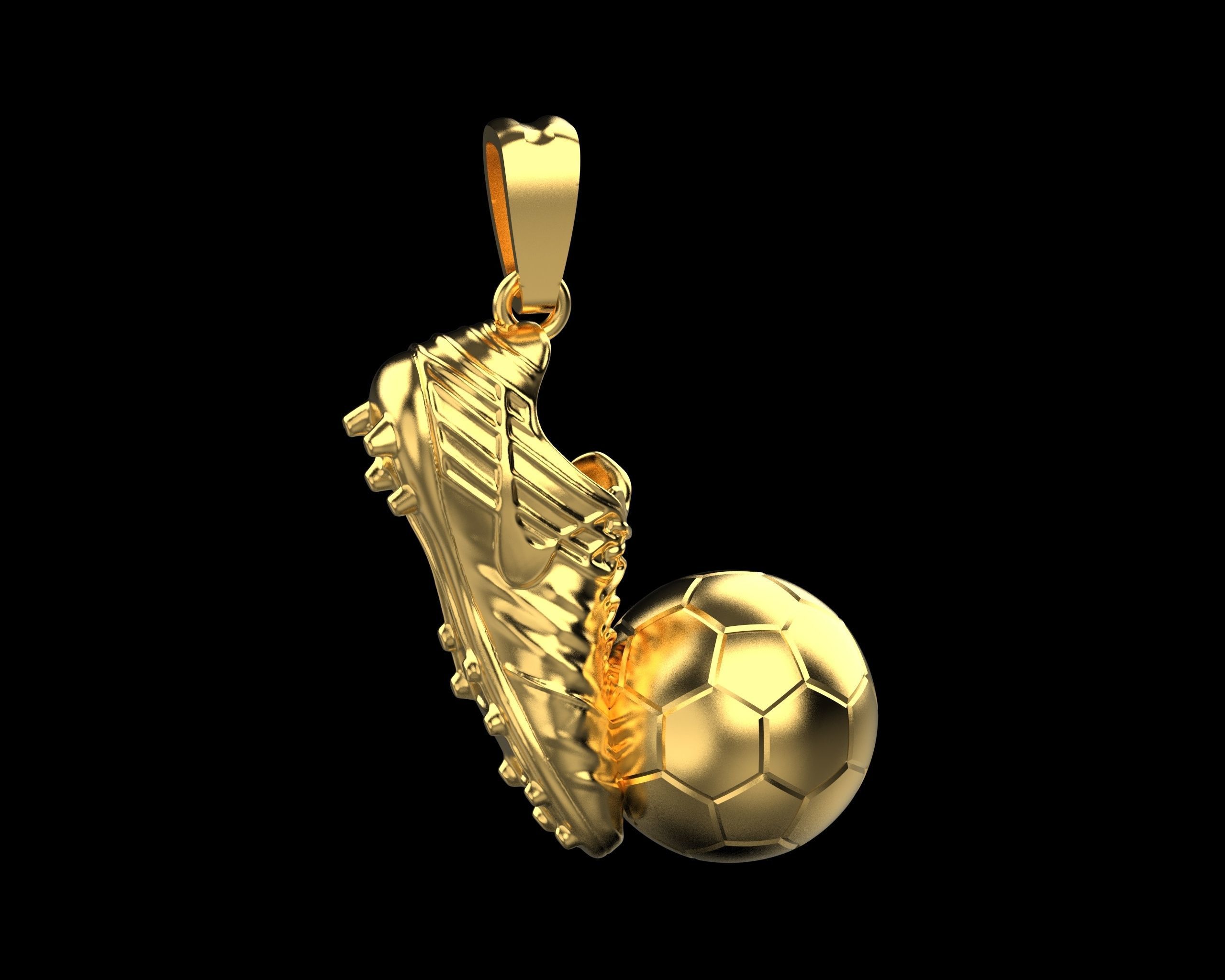 Football Boot and Ball Pendant N76 3D print model_4