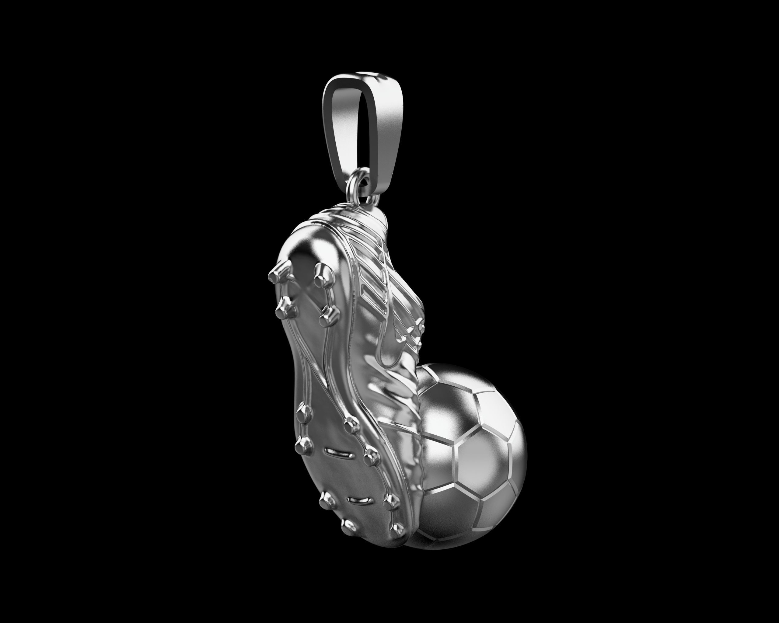 Football Boot and Ball Pendant N76 3D print model_18