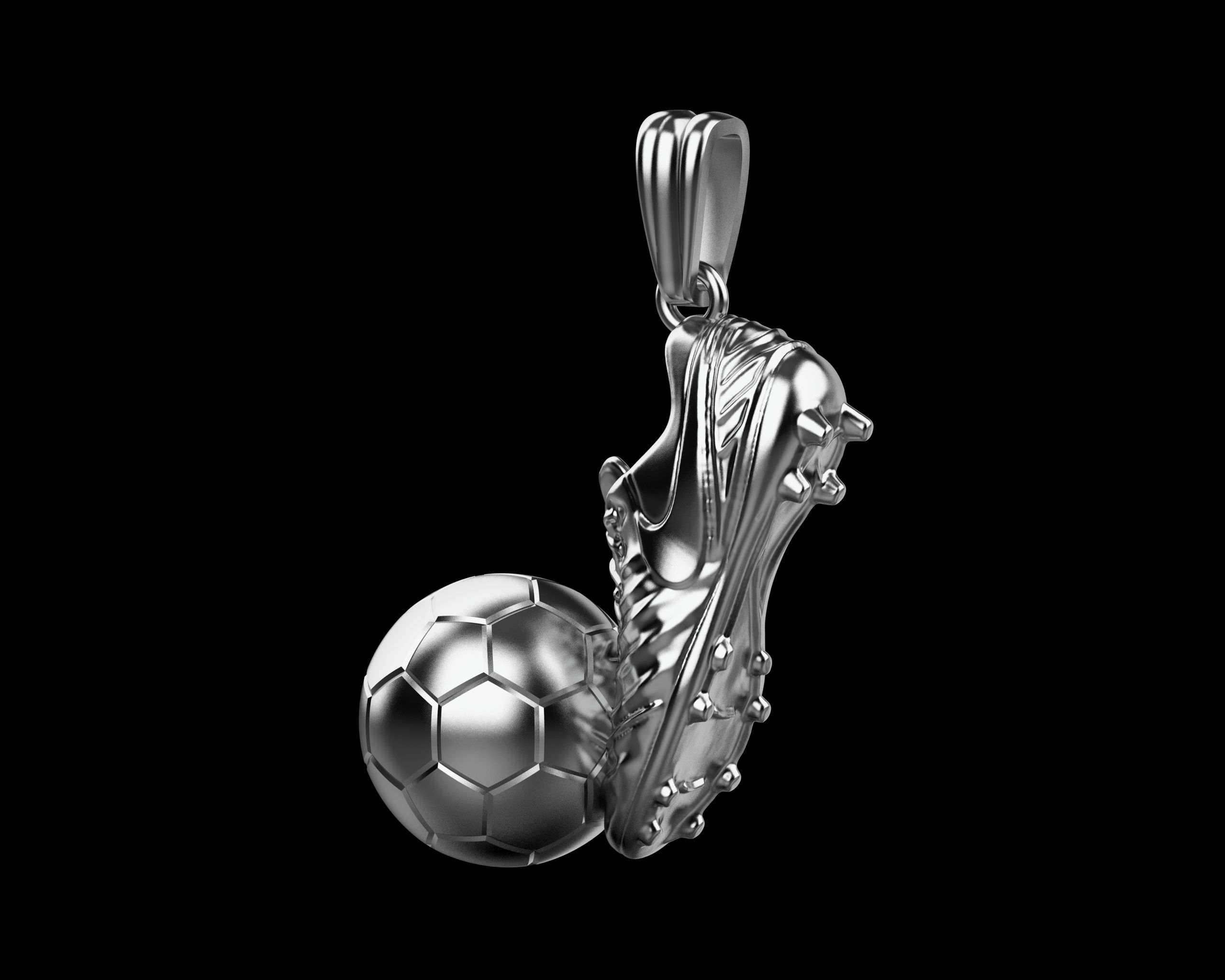 Football Boot and Ball Pendant N76 3D print model_14