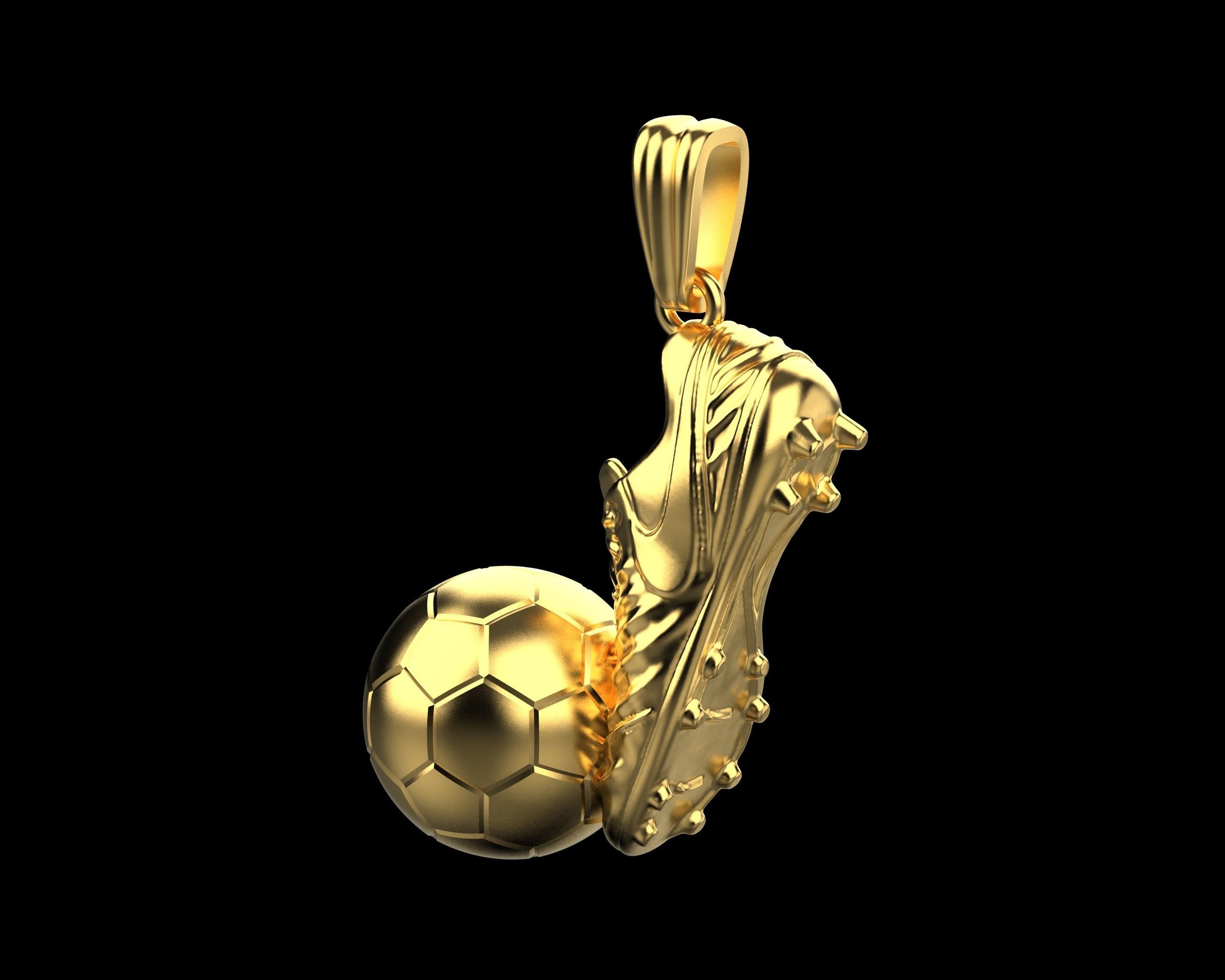 Football Boot and Ball Pendant N76 3D print model_2