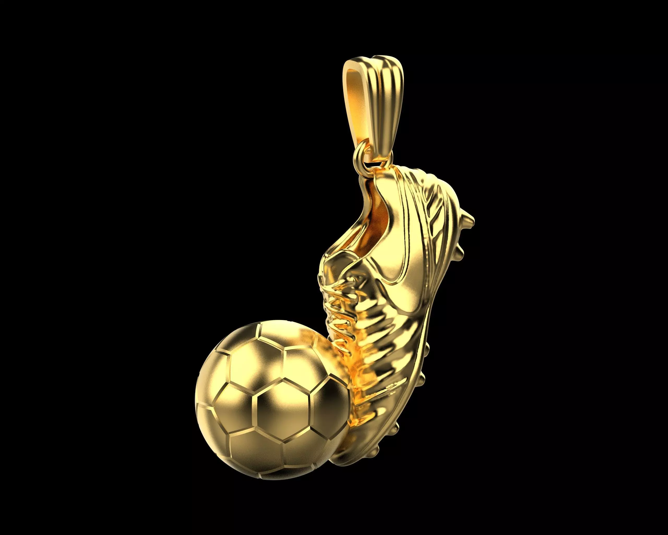 Football Boot and Ball Pendant N76 3D print model_0