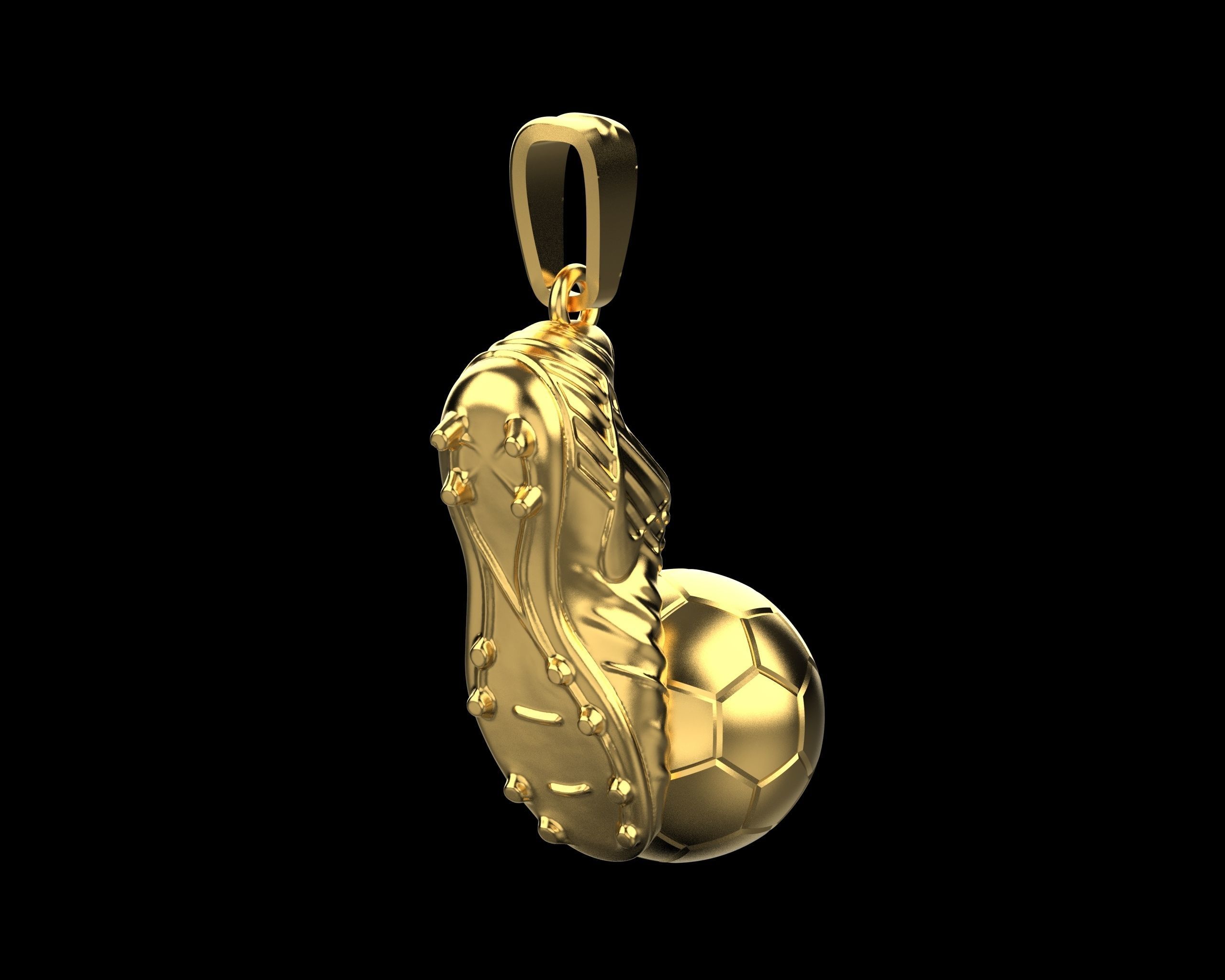 Football Boot and Ball Pendant N76 3D print model_5