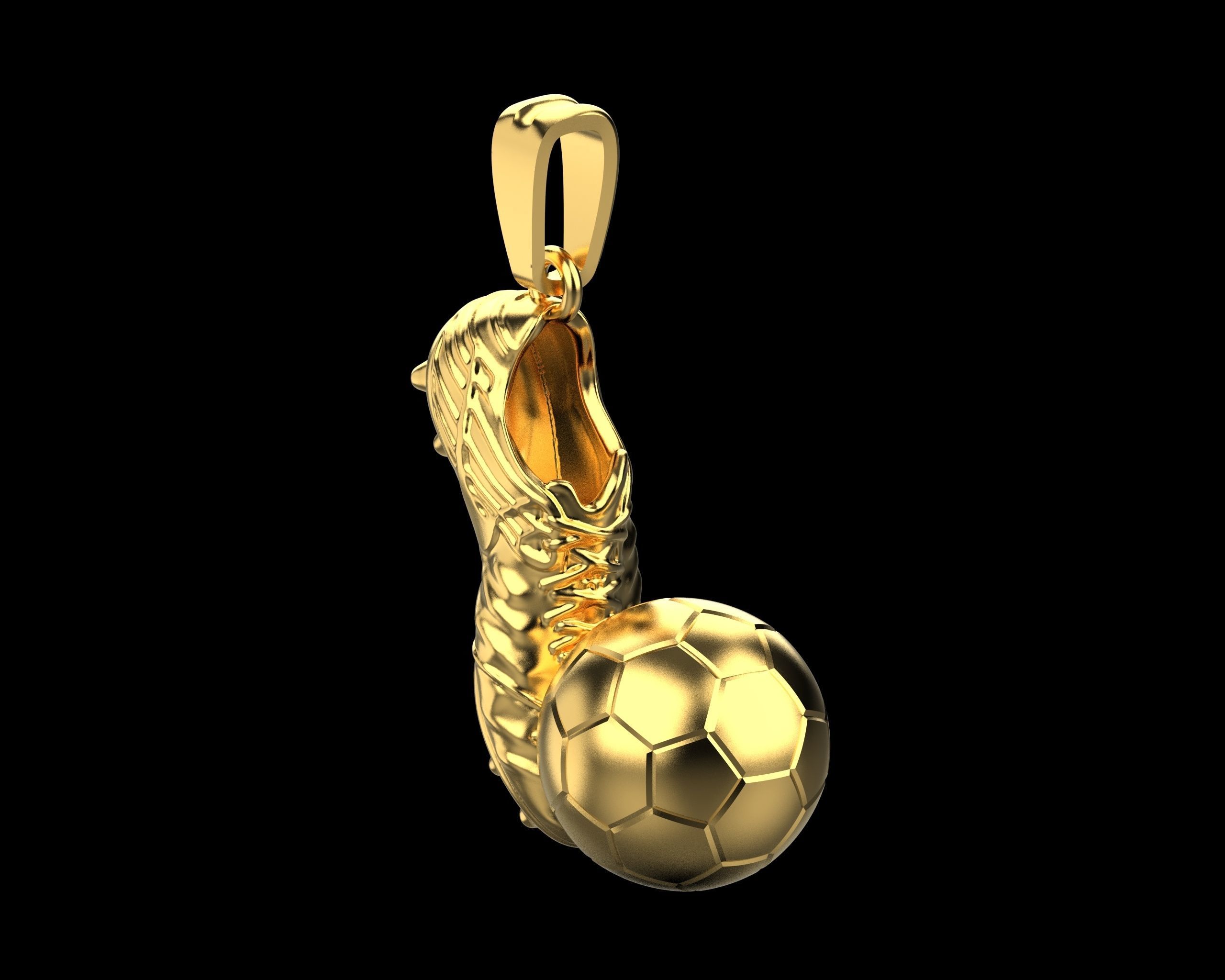 Football Boot and Ball Pendant N76 3D print model_3