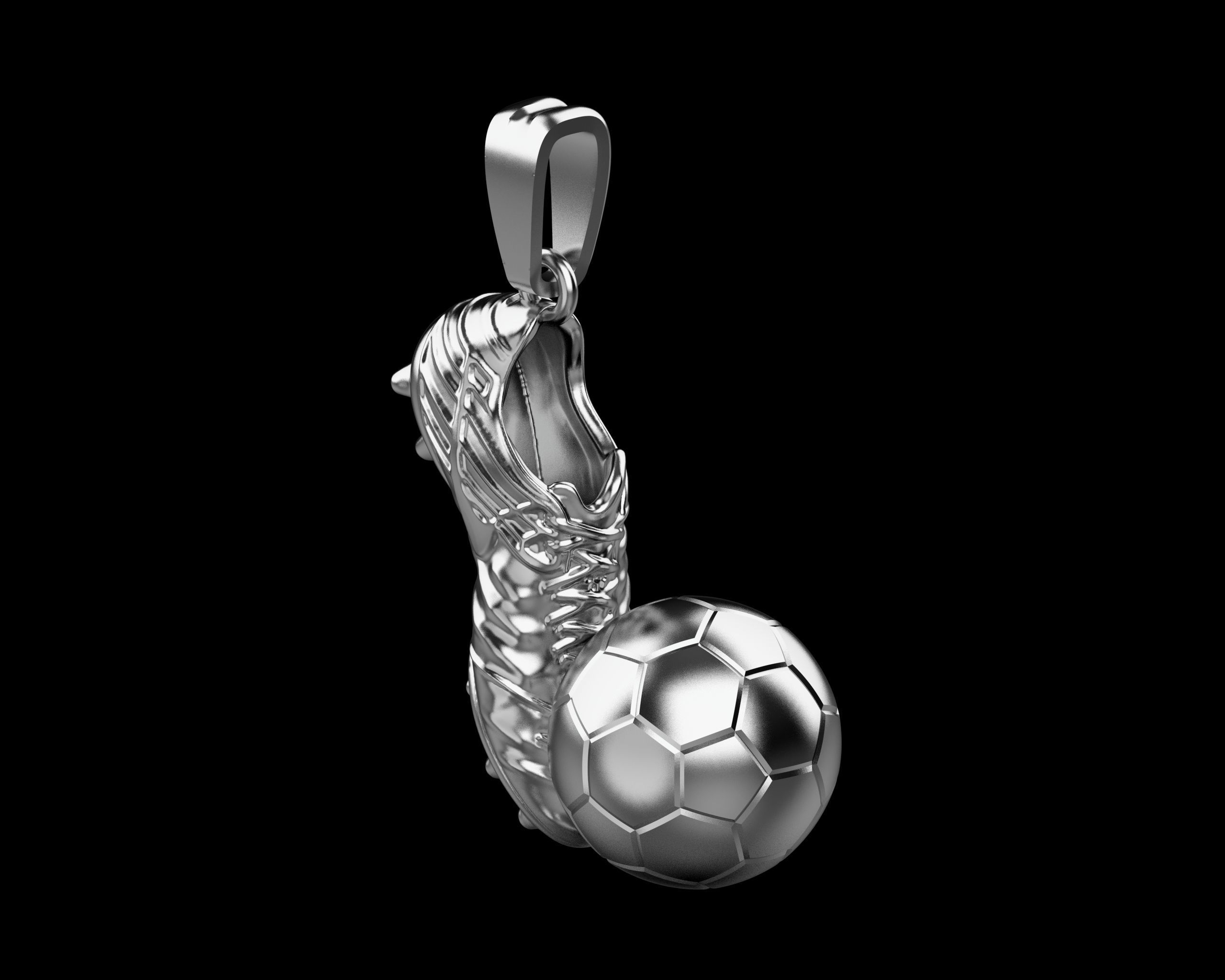 Football Boot and Ball Pendant N76 3D print model_16