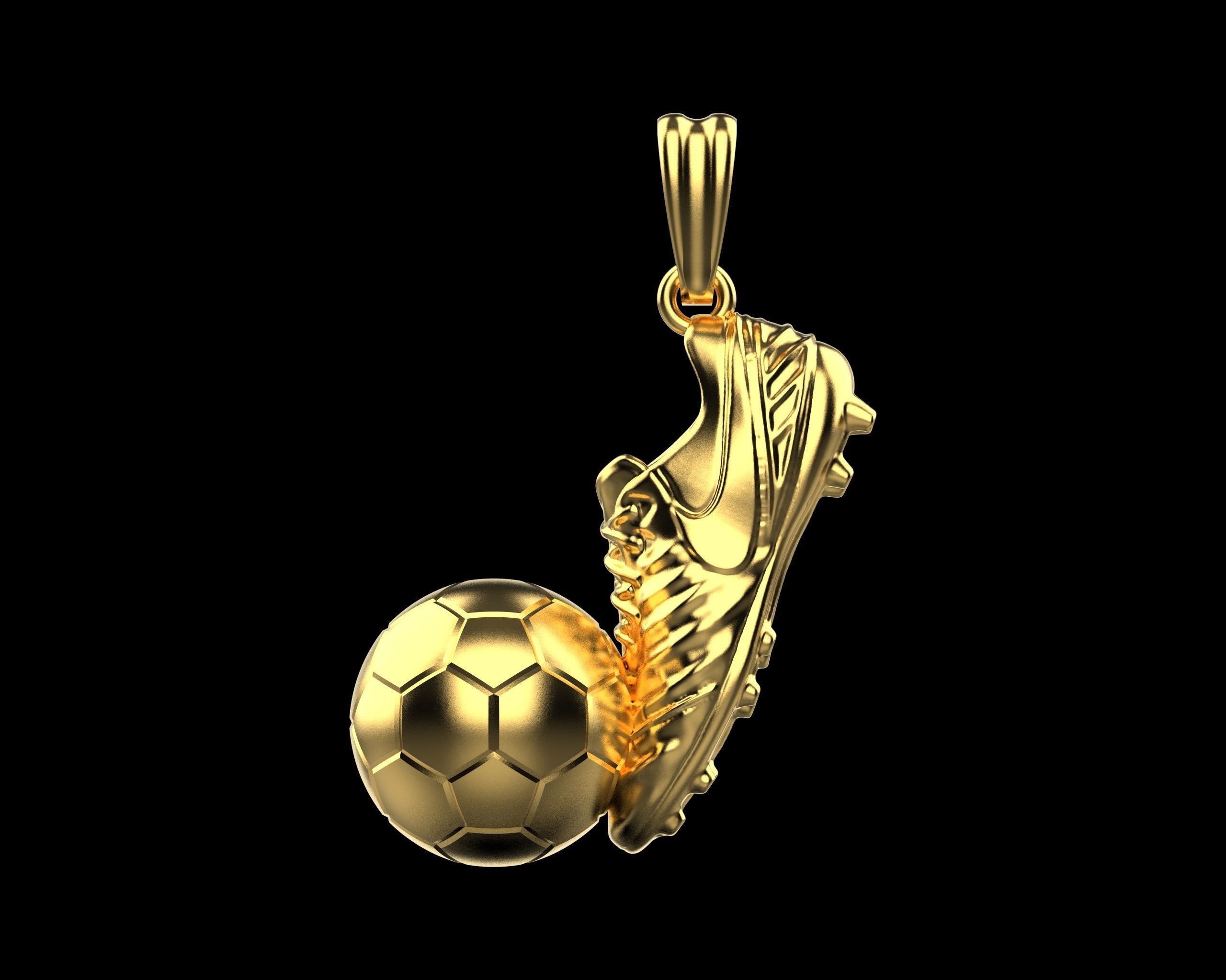Football Boot and Ball Pendant N76 3D print model_1
