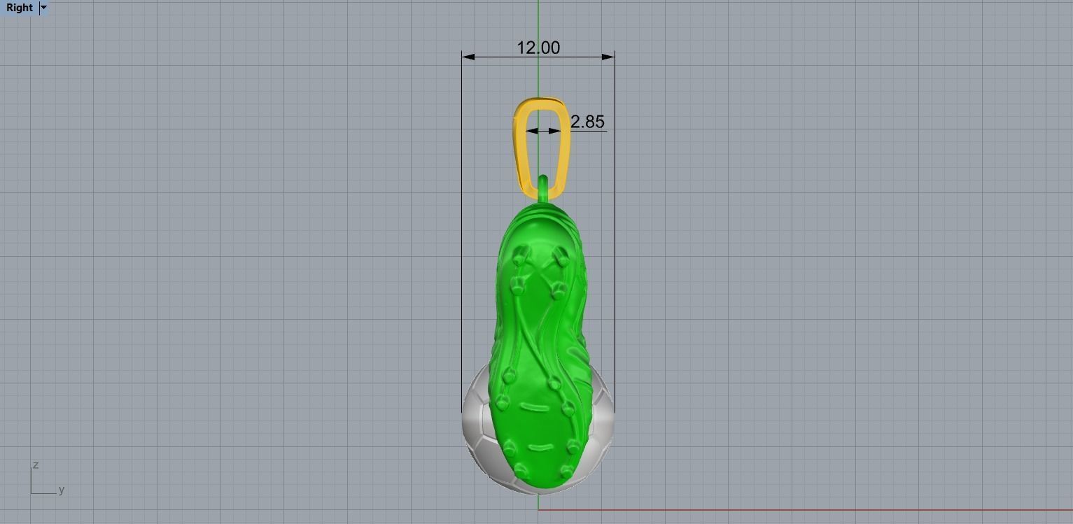 Football Boot and Ball Pendant N76 3D print model_7