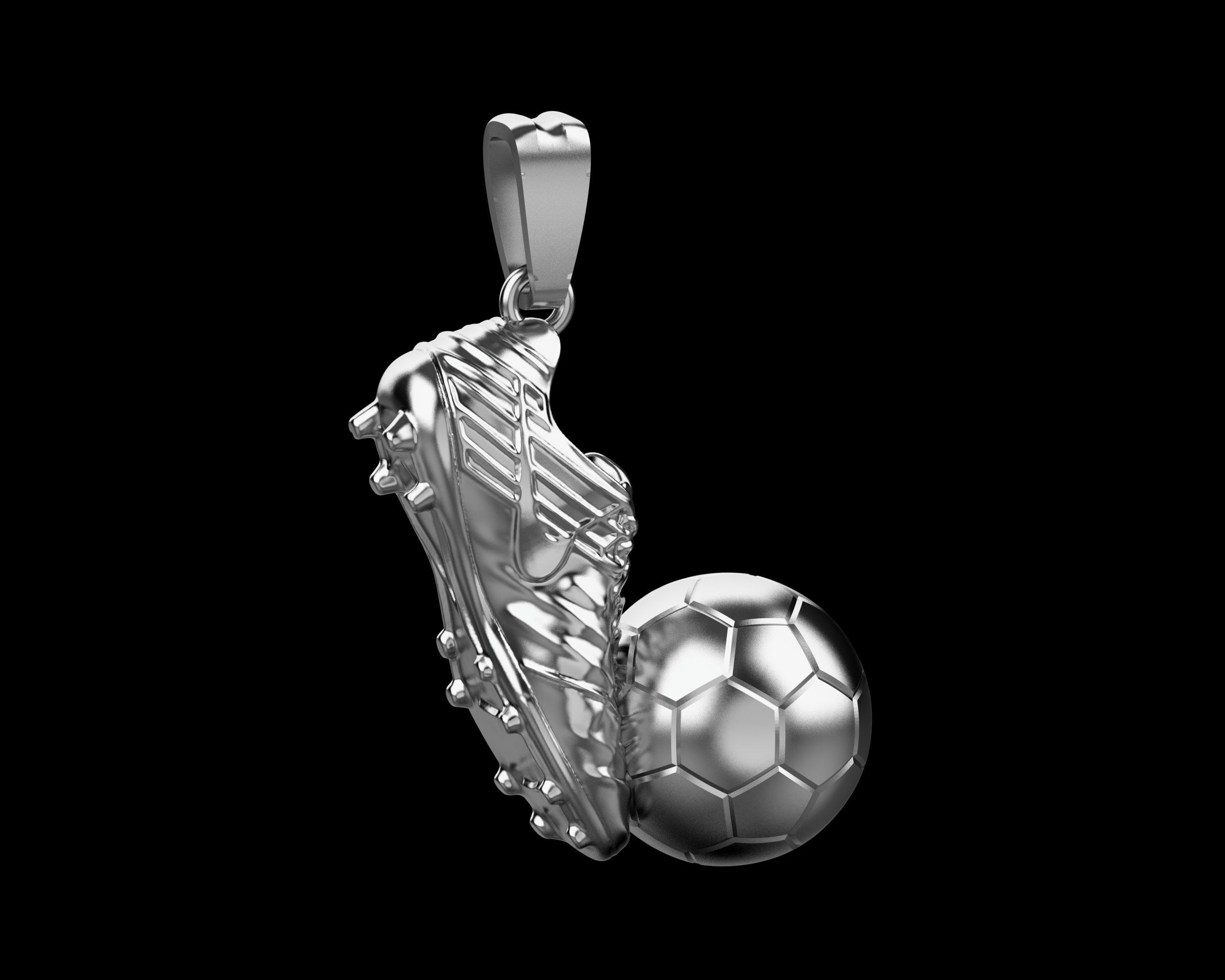 Football Boot and Ball Pendant N76 3D print model_17