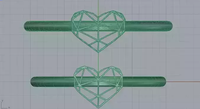 geometrical heart - simple heart ring - simple jewelry