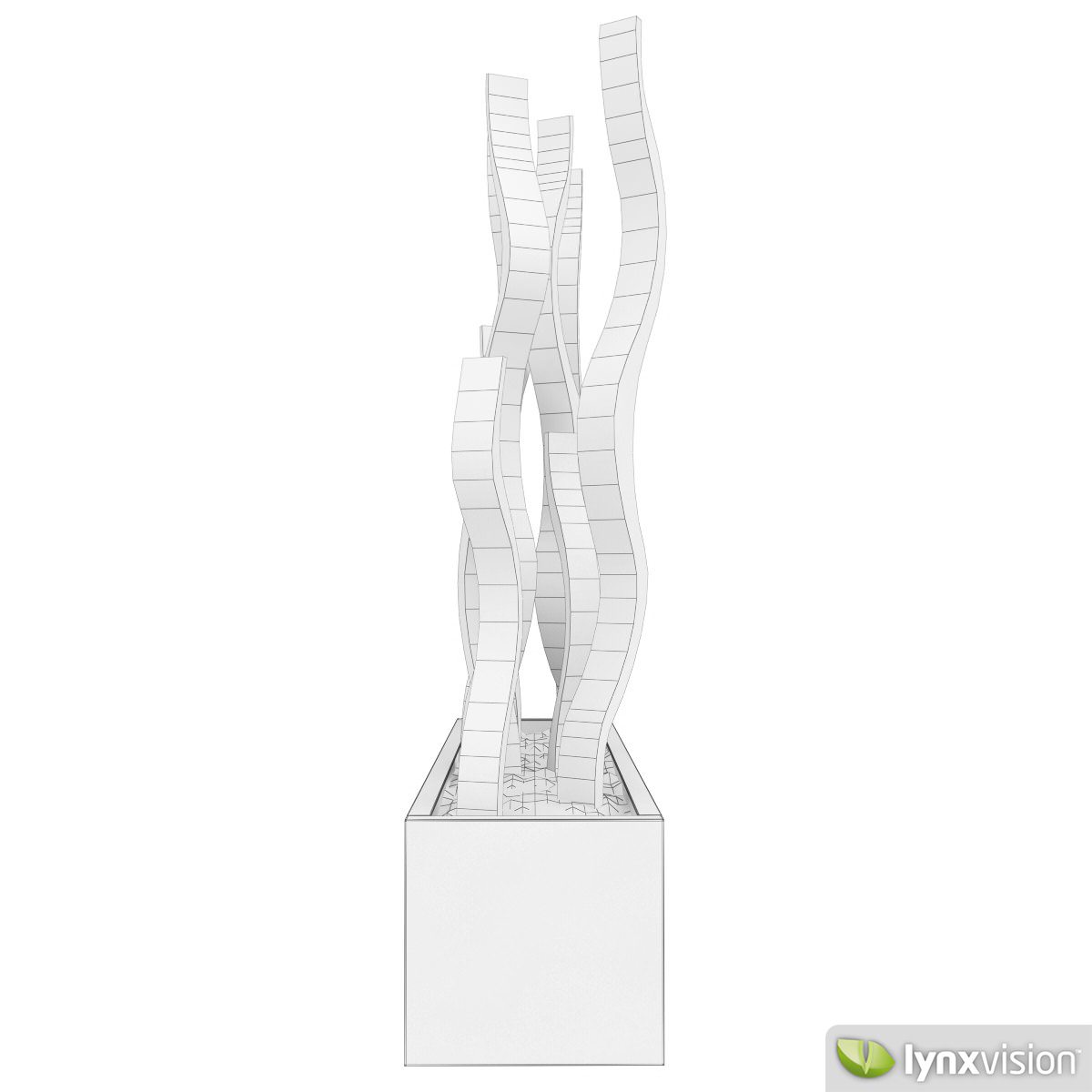 Wooden Deco pot 3D model_3