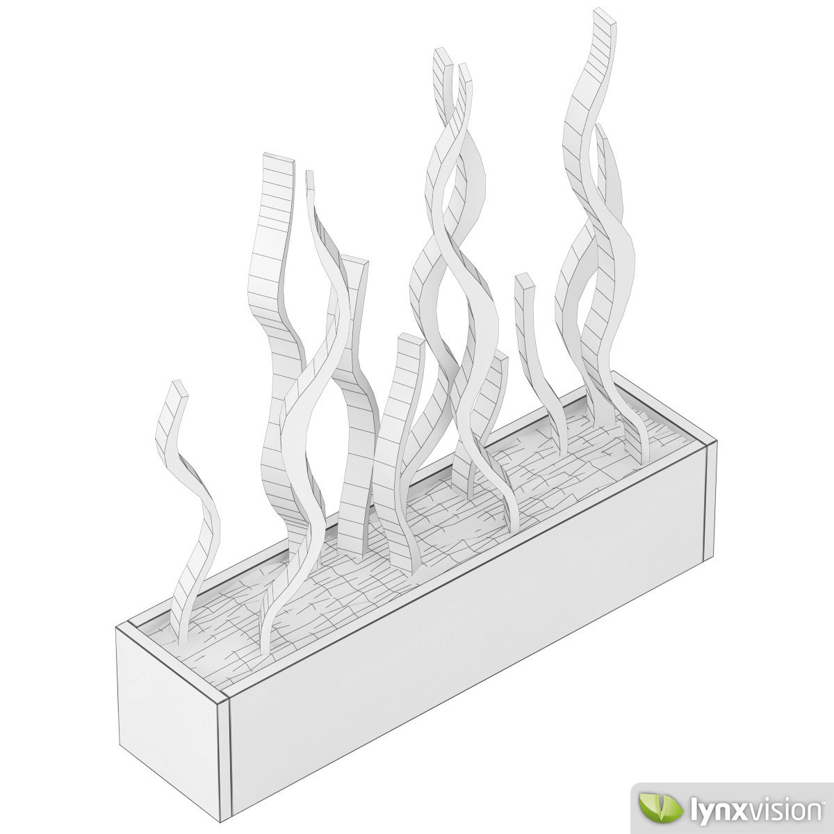 Wooden Deco pot 3D model_5