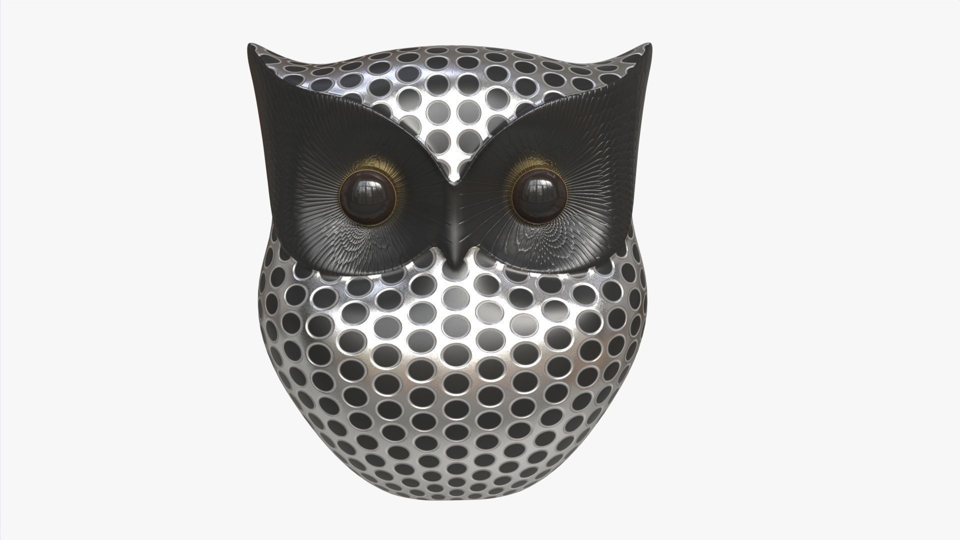 Metal Owl Figurine 3D model_1