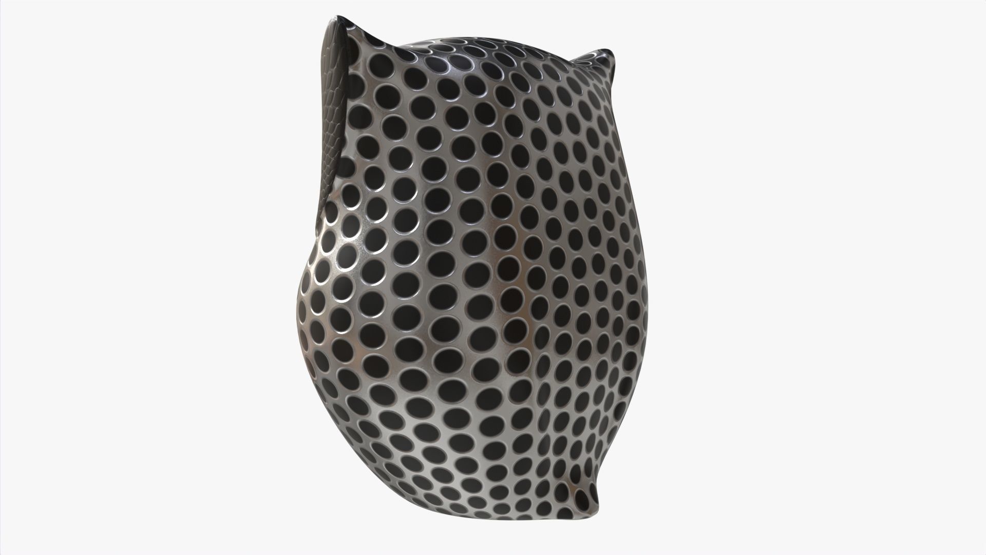 Metal Owl Figurine 3D model_3