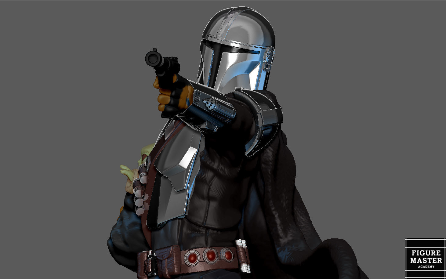 MANDALORIAN MANDO VER2 DISNEY DARKSABER STATUE 3D print model_11