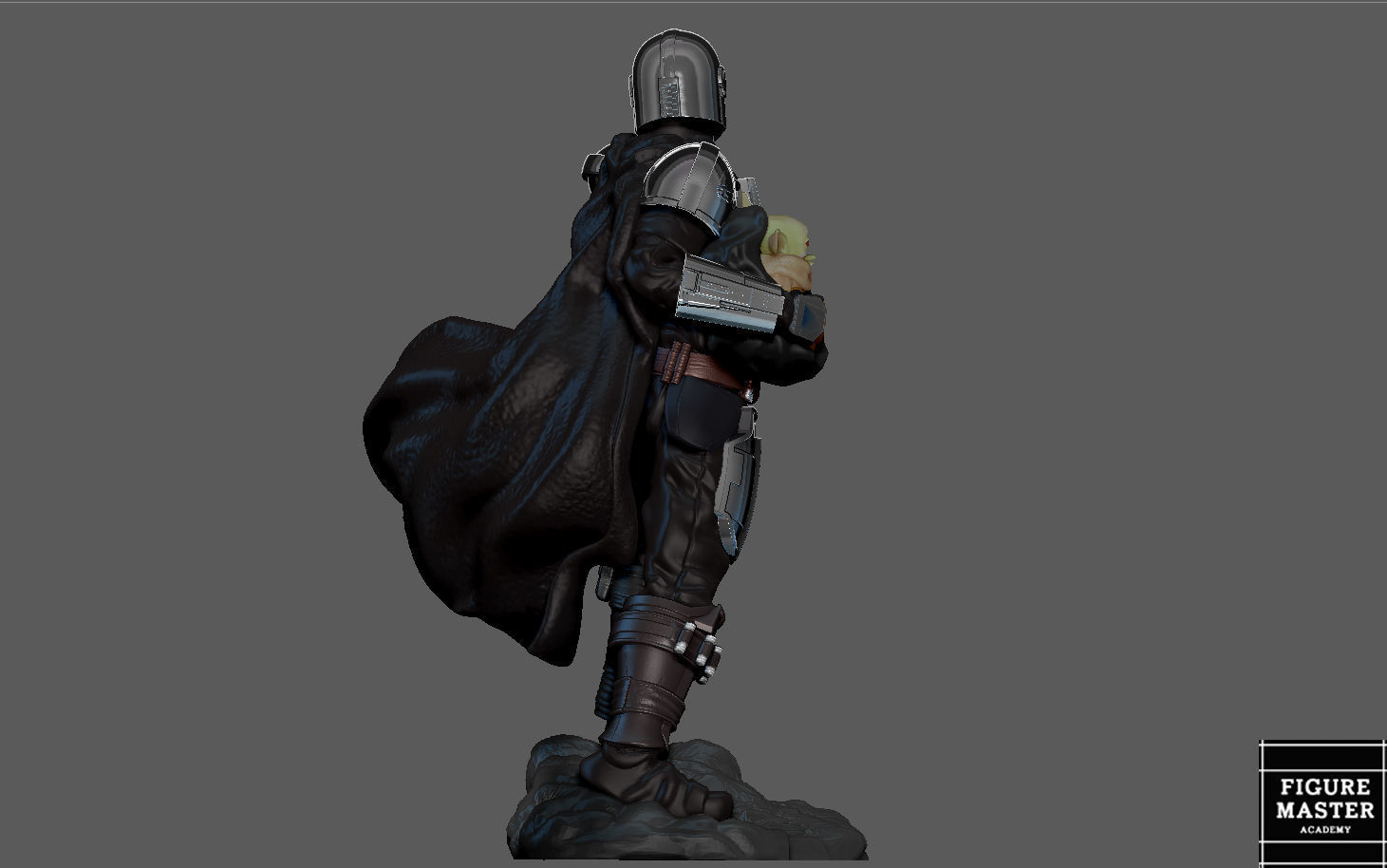 MANDALORIAN MANDO VER2 DISNEY DARKSABER STATUE 3D print model_14