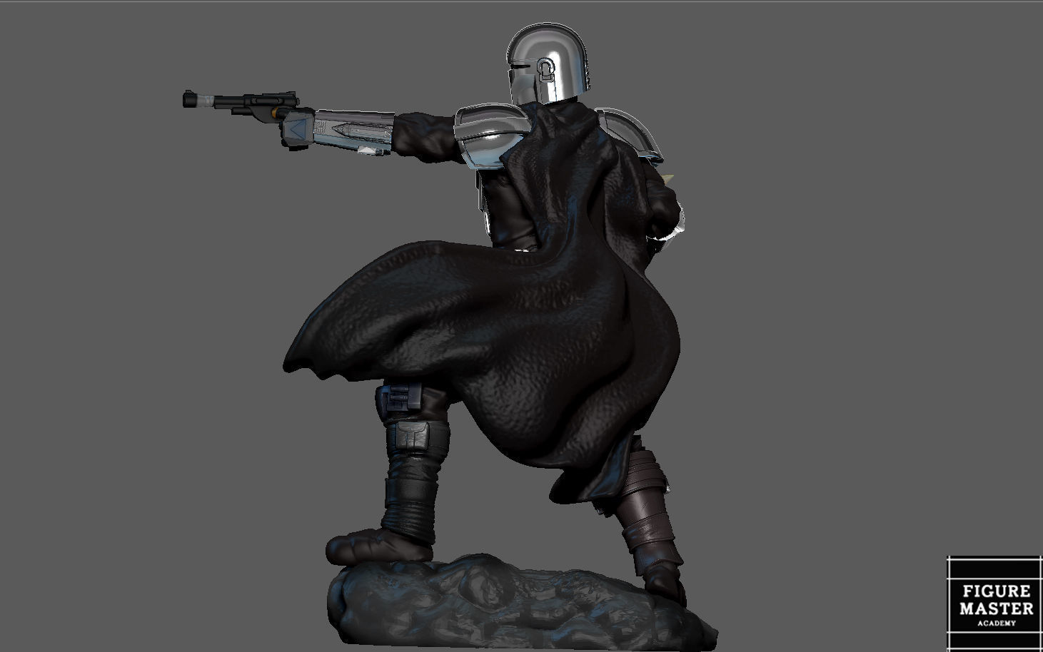 MANDALORIAN MANDO VER2 DISNEY DARKSABER STATUE 3D print model_15