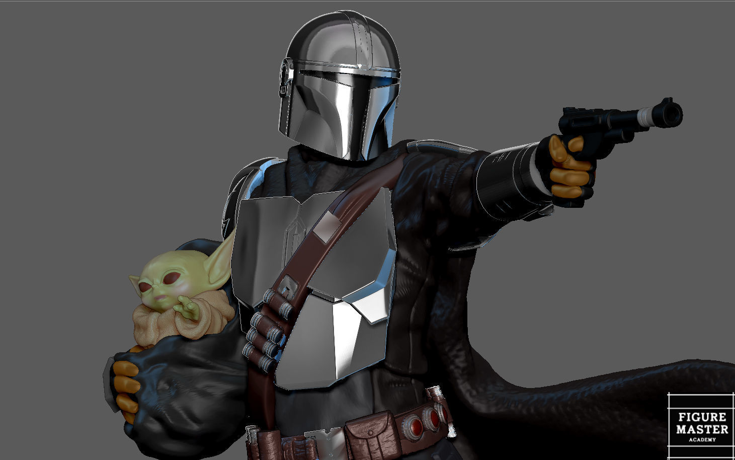 MANDALORIAN MANDO VER2 DISNEY DARKSABER STATUE 3D print model_10