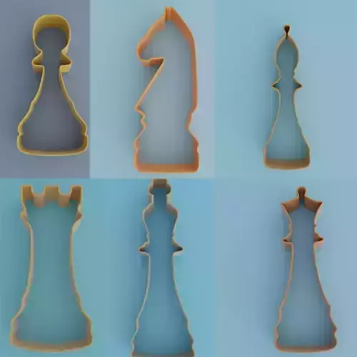 Forms for cookies chess figures for printing 3D Model Collection