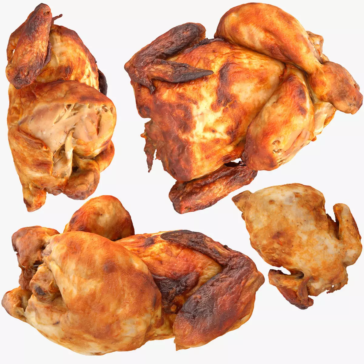 Grilled chicken Low-poly 3D model_0