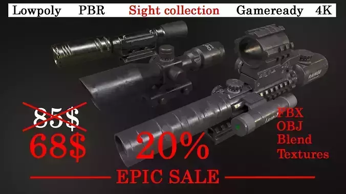 Scope Collection rifle on cloth