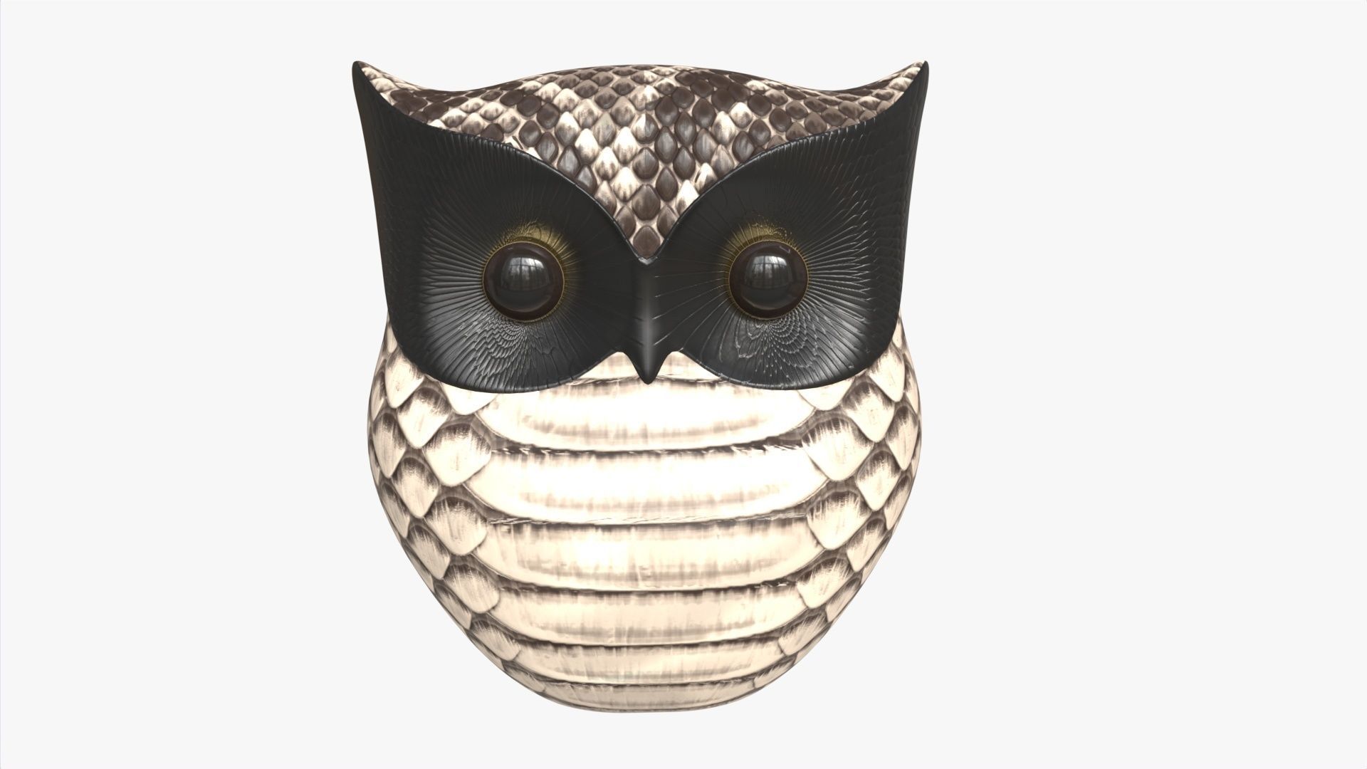 Owl Figurine Leather 3D model_1