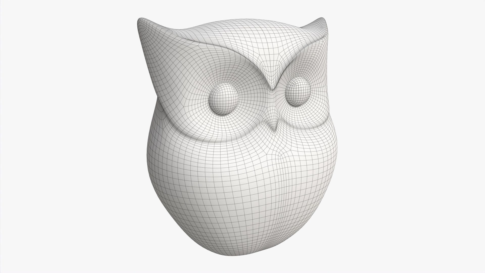 Owl Figurine Leather 3D model_6