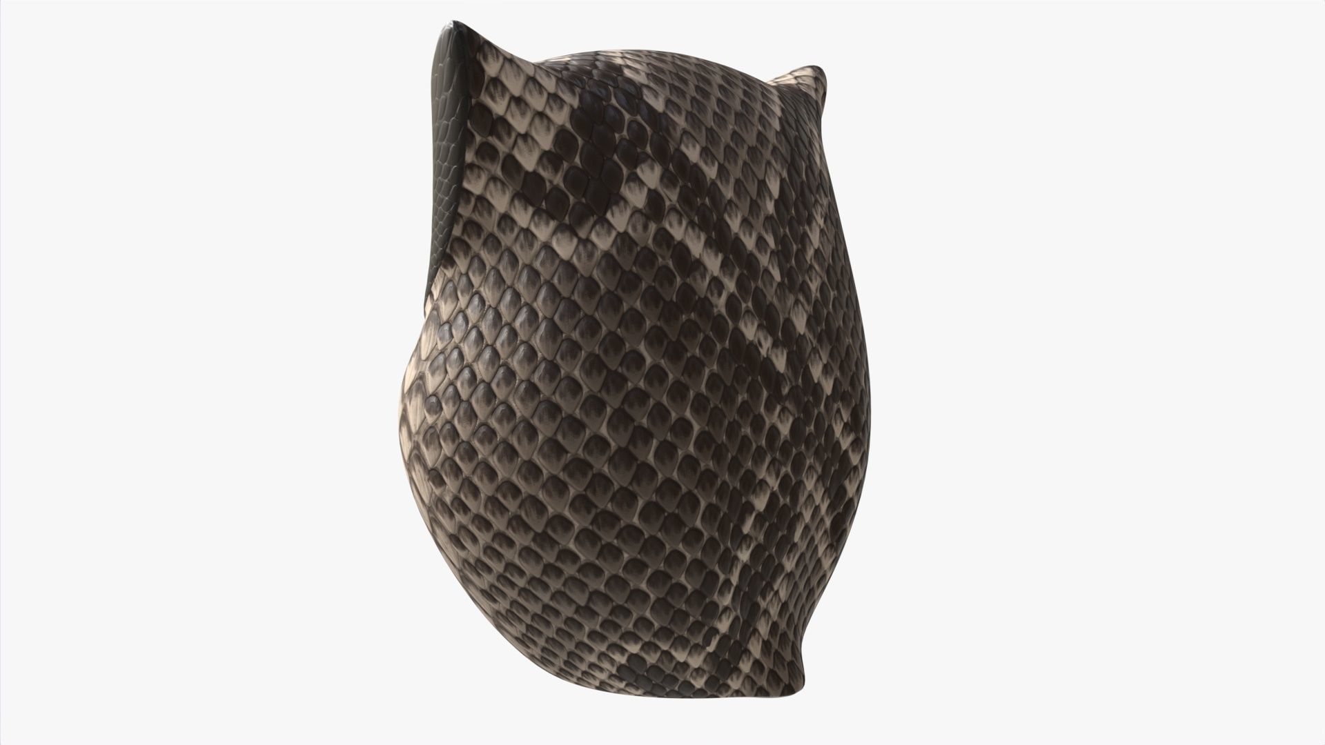 Owl Figurine Leather 3D model_3