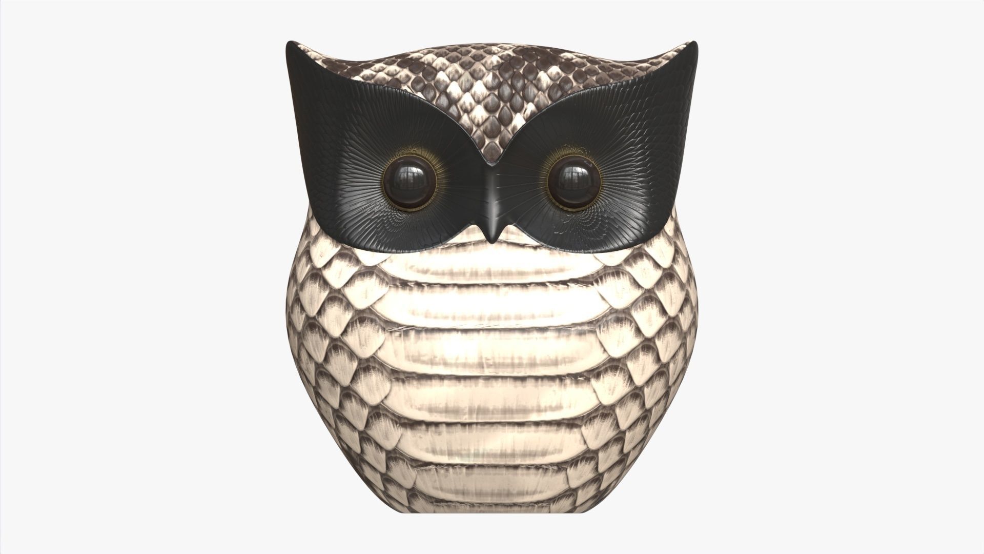 Owl Figurine Leather 3D model_4