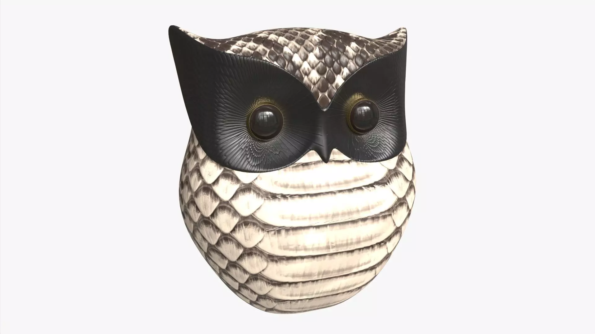 Owl Figurine Leather 3D model_0
