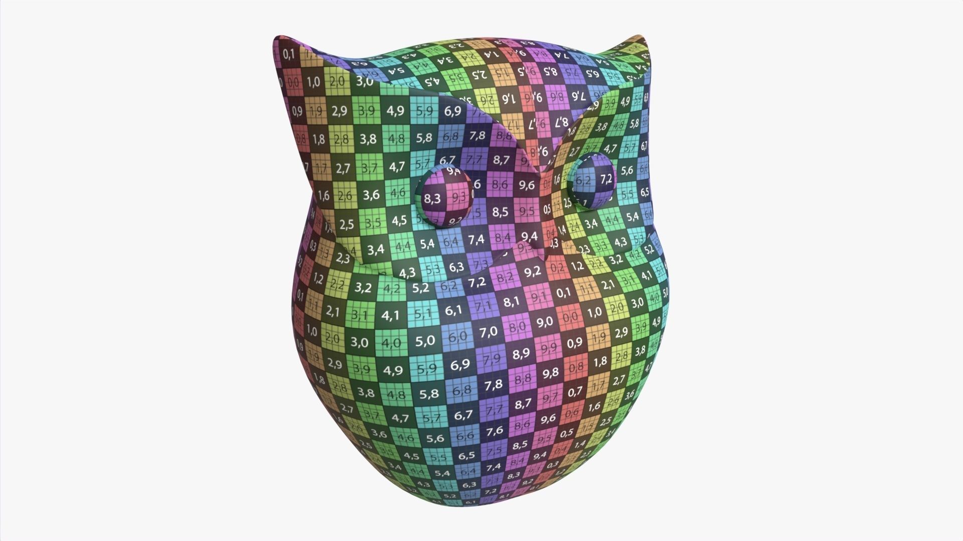 Owl Figurine Leather 3D model_7