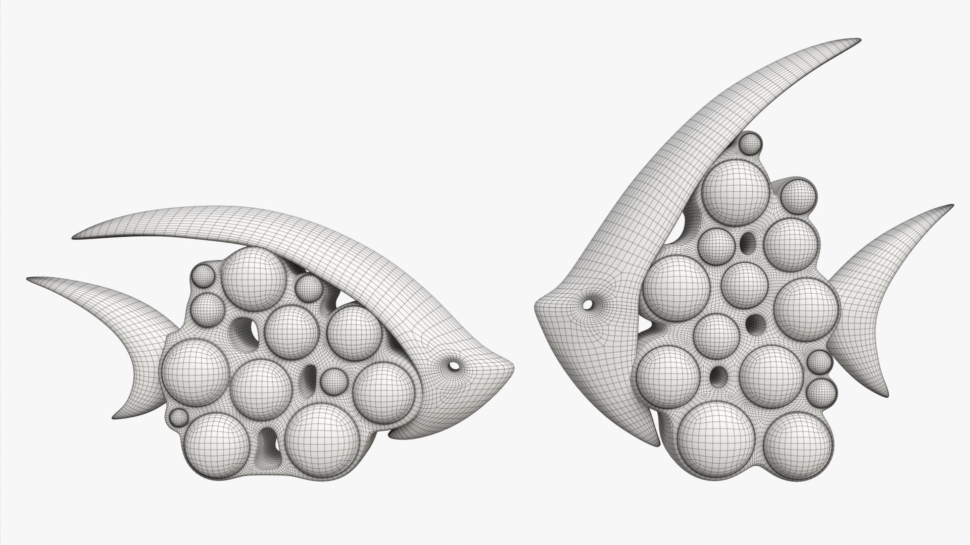 Ceramic Fish Figurines 3D model_7