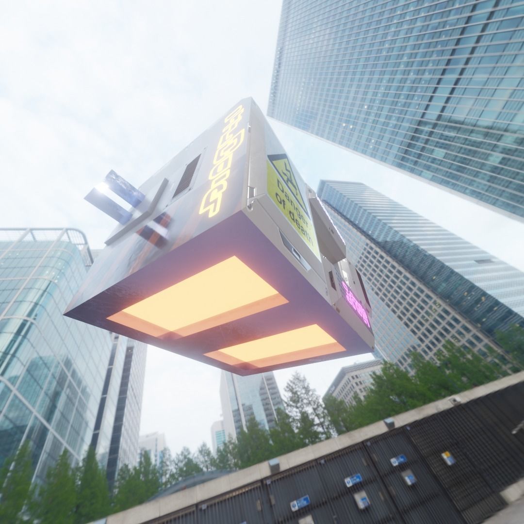 Flying Robot Free low-poly 3D model_2