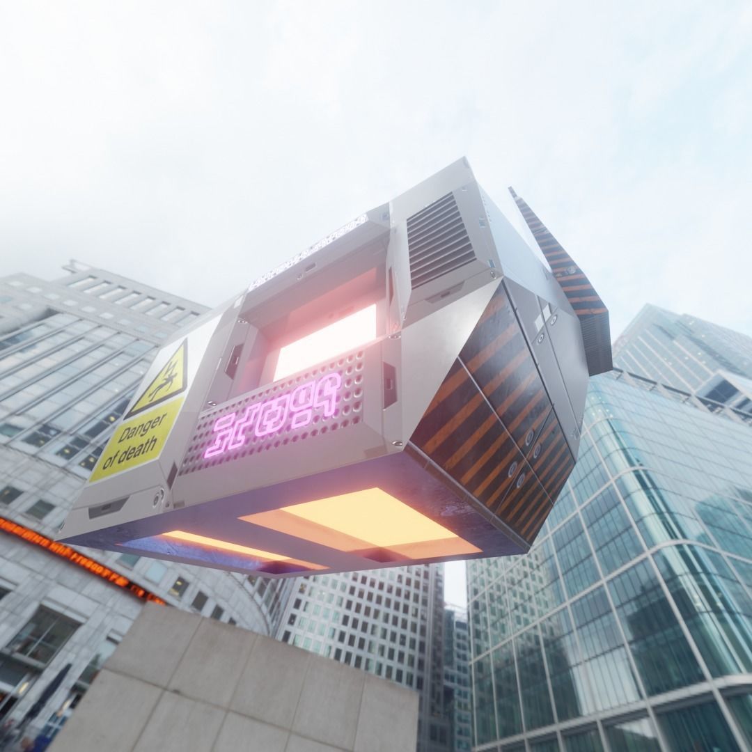 Flying Robot Free low-poly 3D model_1