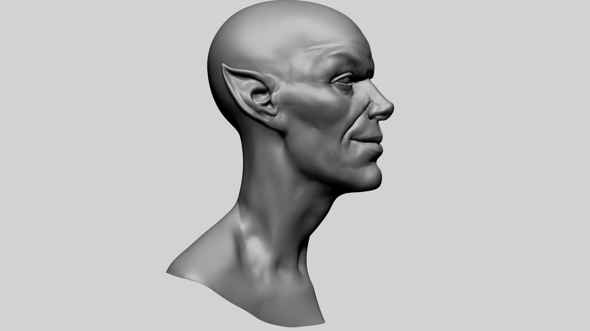 Male Head I 3D model_3