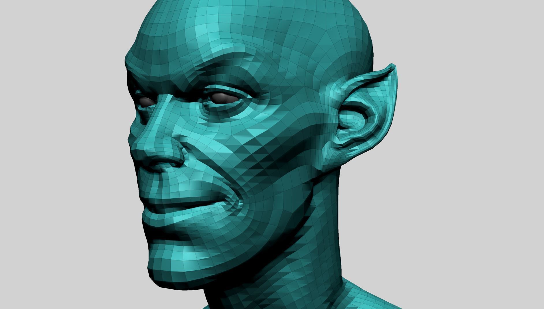 Male Head I 3D model_12