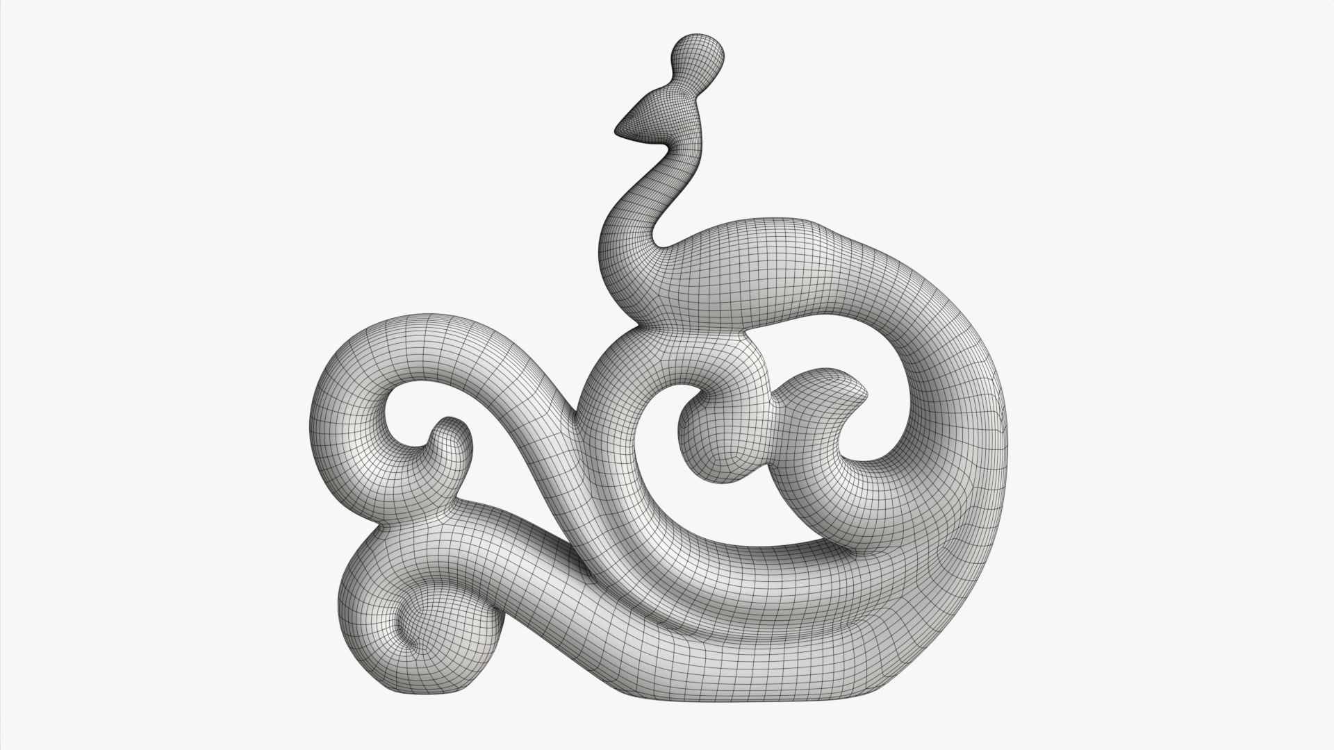 Modern Peacock Ceramic Figurine gold 3D model_6