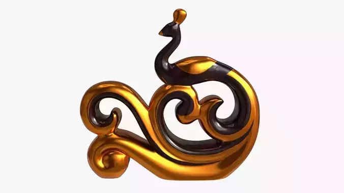 Modern Peacock Ceramic Figurine gold