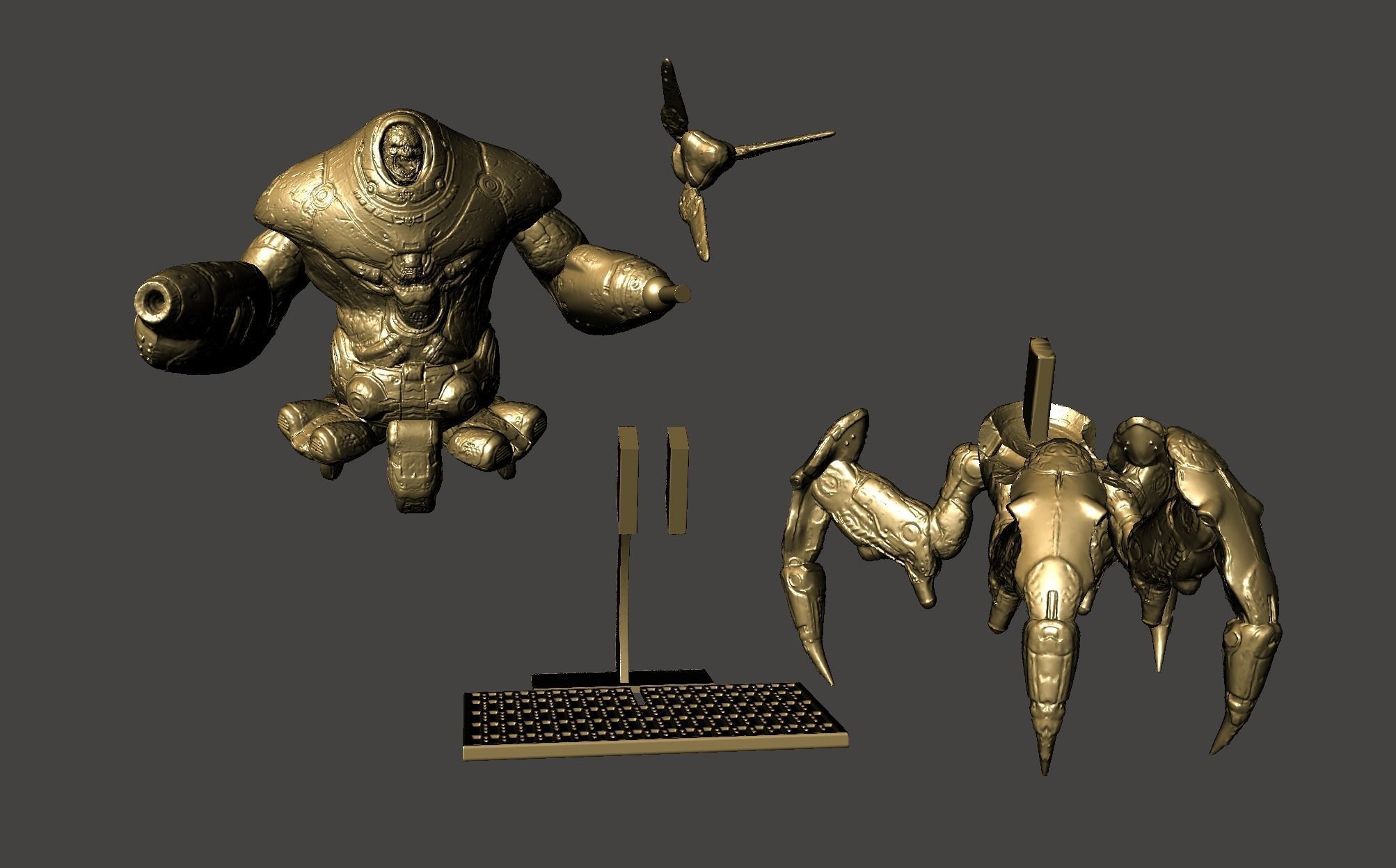 THE MAKRON QUAKE 4 modular ultra-high Detailed  STL 3D model 3D print model_47