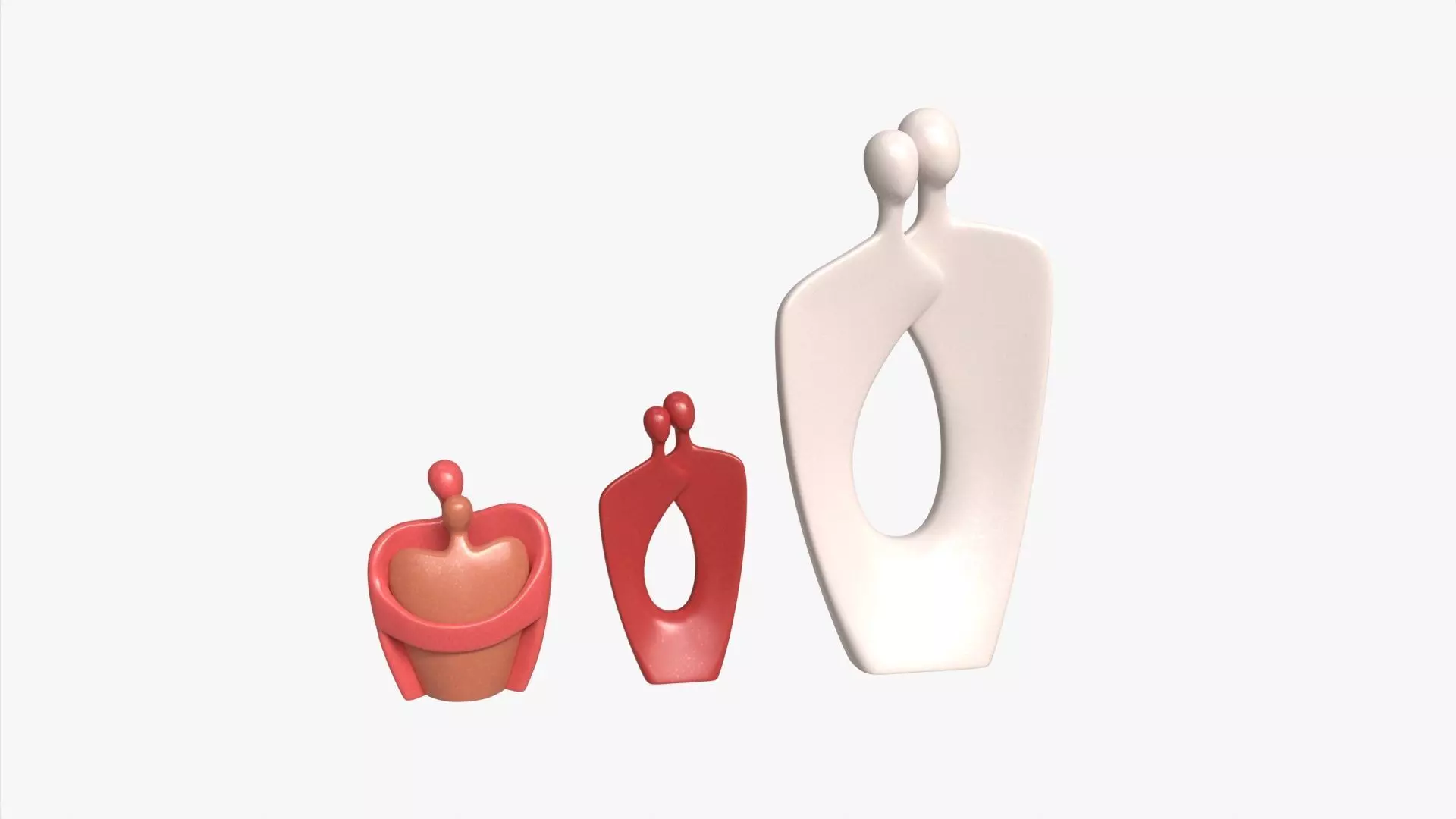 Nordic Simple Style Hug Love Sculptures Ceramic 3D model_0