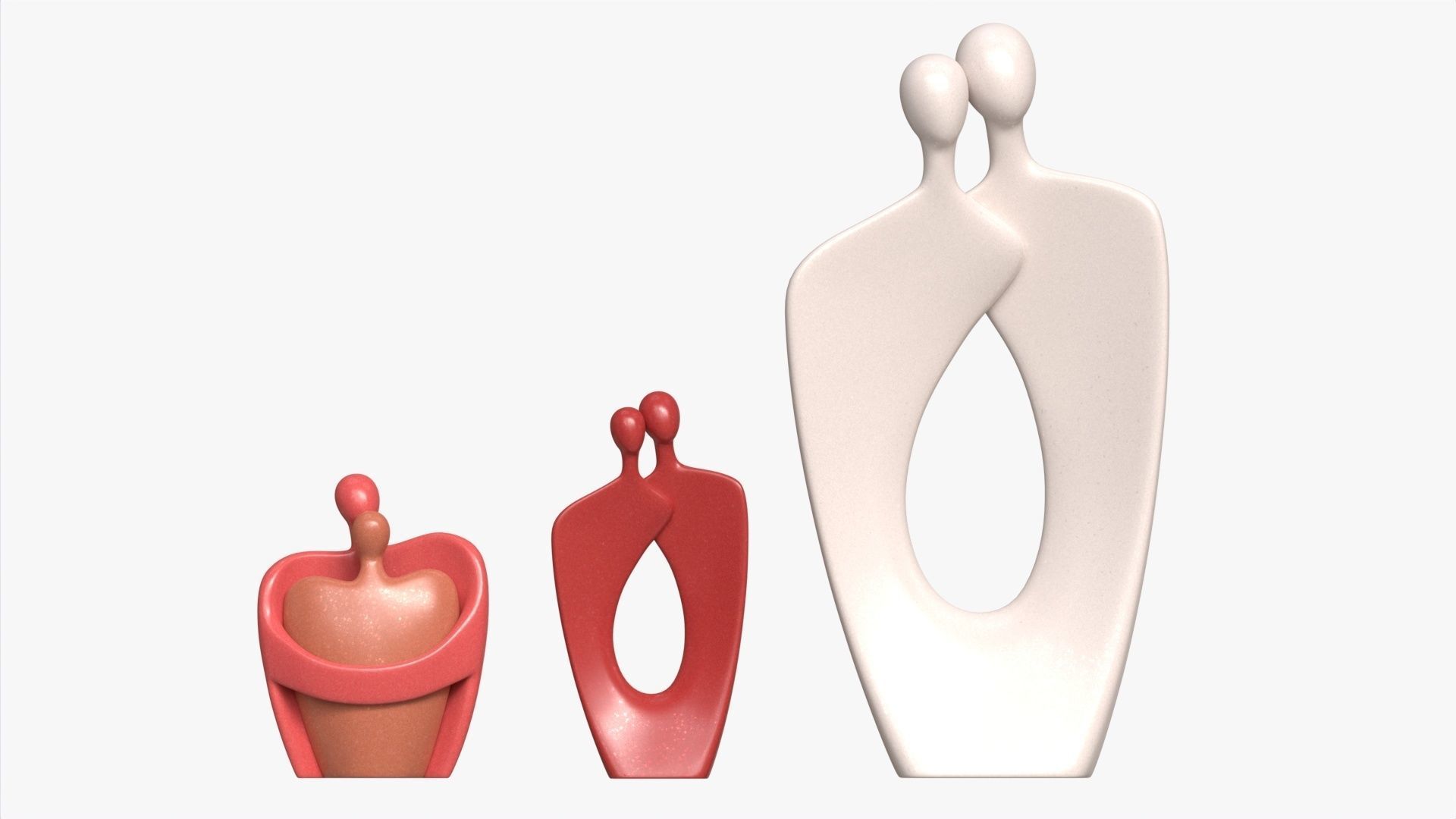 Nordic Simple Style Hug Love Sculptures Ceramic 3D model_4