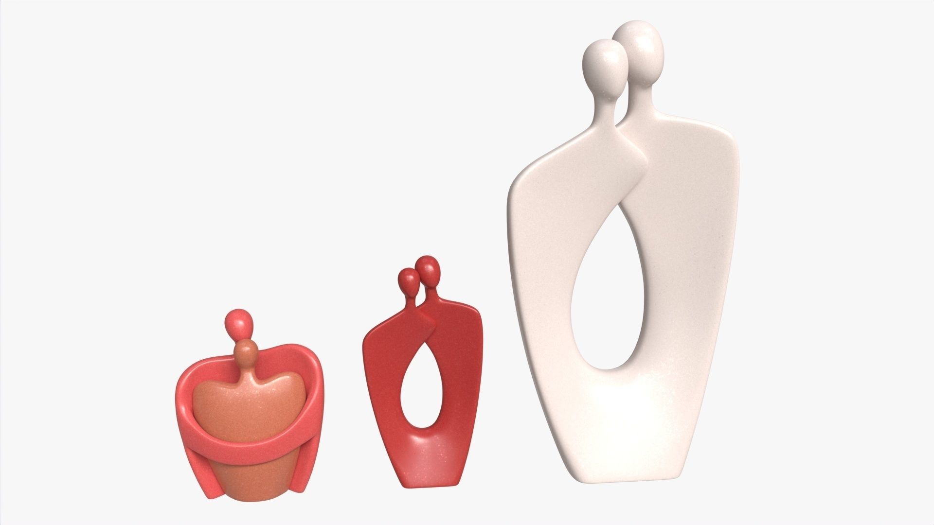 Nordic Simple Style Hug Love Sculptures Ceramic 3D model_6