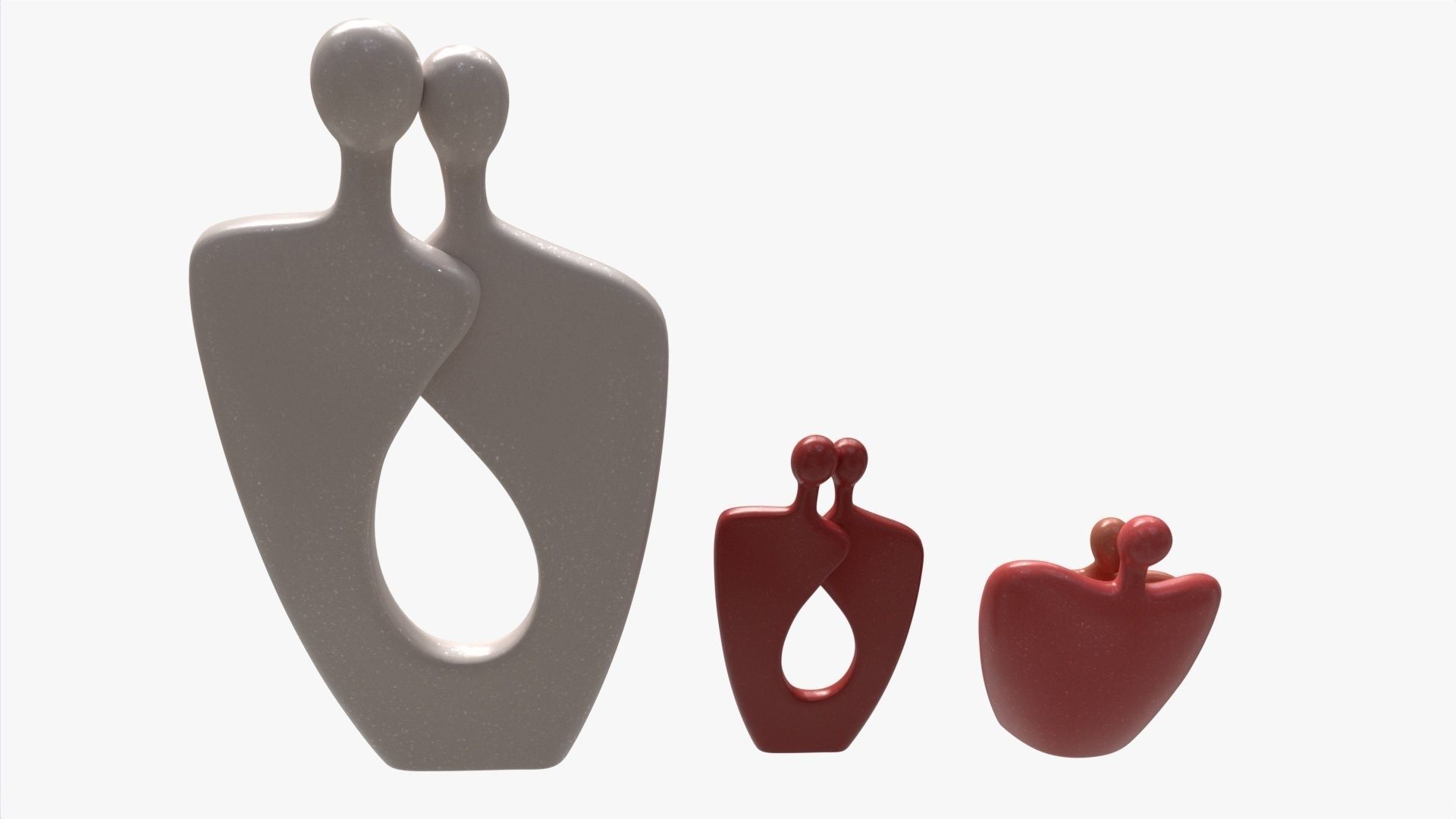 Nordic Simple Style Hug Love Sculptures Ceramic 3D model_3