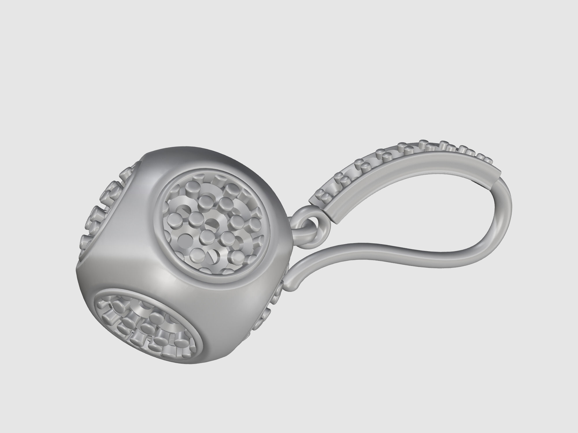 Cube of ball earrings 3D print model_12