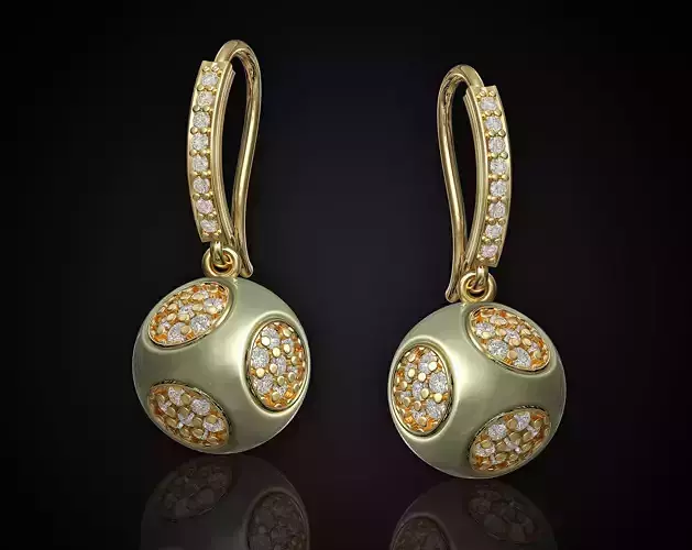 Cube of ball earrings 3D print model