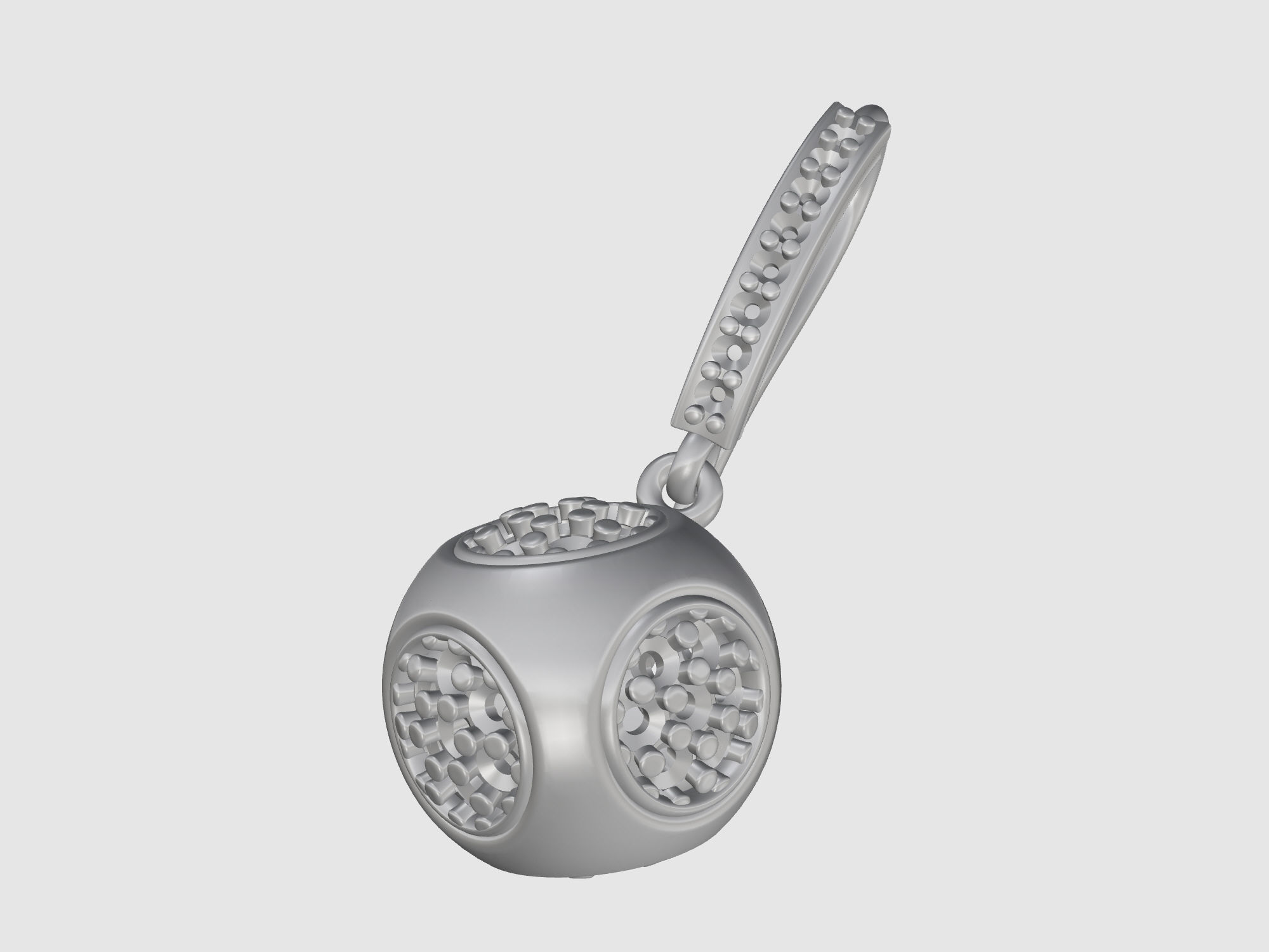 Cube of ball earrings 3D print model_11