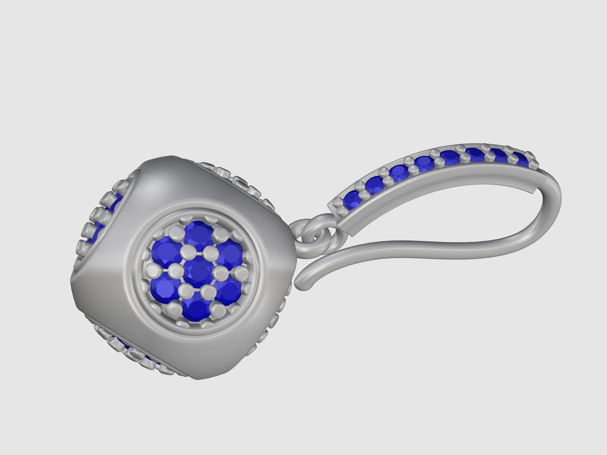 Cube of ball earrings 3D print model_8