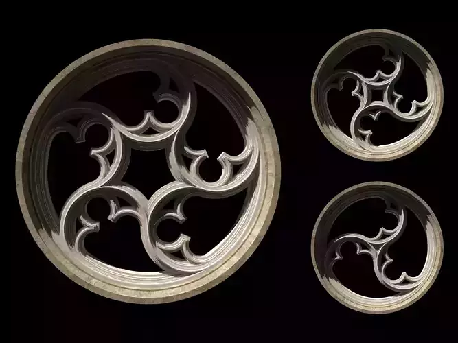 Rose window 3 in 1 3D model