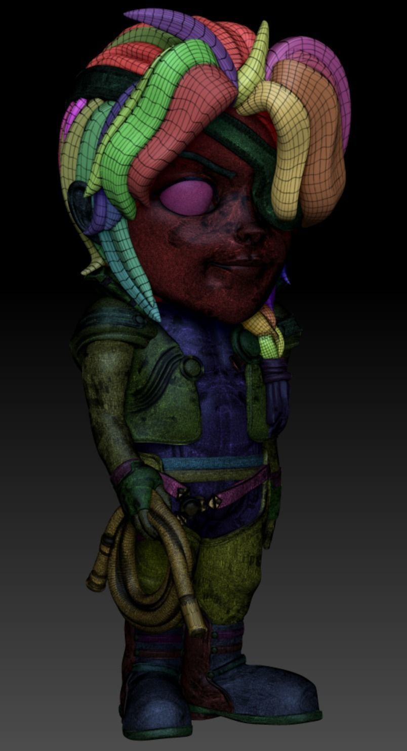 Xenogears Bartholomew Fatima Cartoon Chubby Chibi Figure 3D print model_11