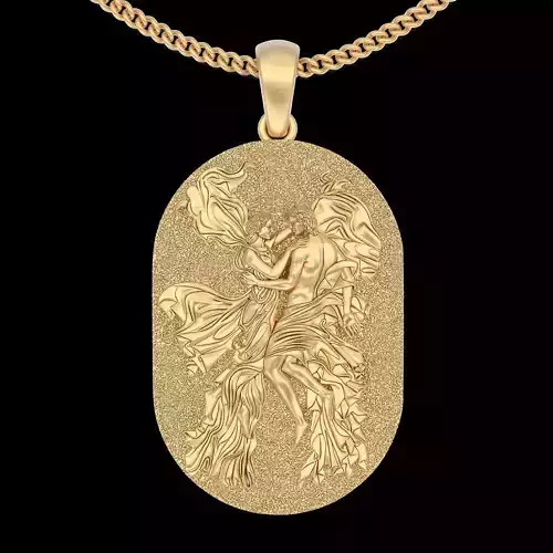 Love silver gold pendant 3D printable jewelry model