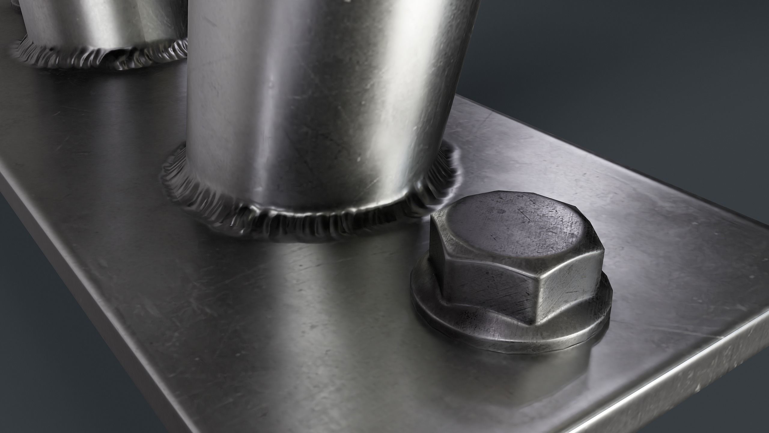 Metal Modern Bench 26 PBR Game Ready Low-poly 3D model_19