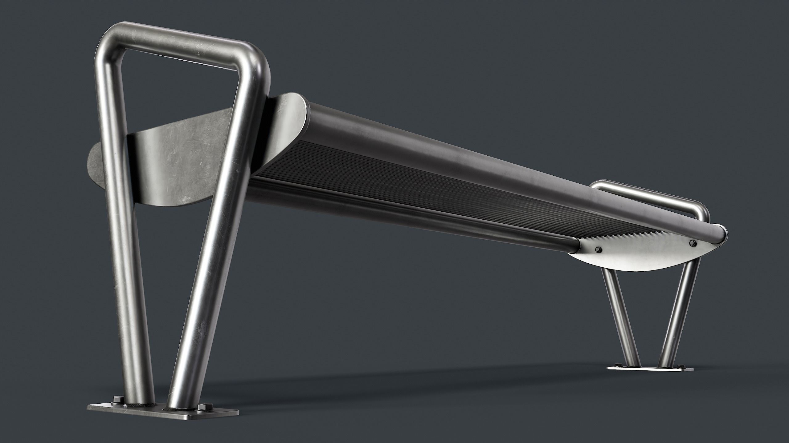 Metal Modern Bench 26 PBR Game Ready Low-poly 3D model_6